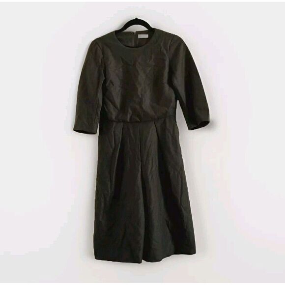 Ballsey Tomorrowland Overalls Wool EU 34 US Sz Small Wide-Leg Olive Green Lined - Picture 1 of 10